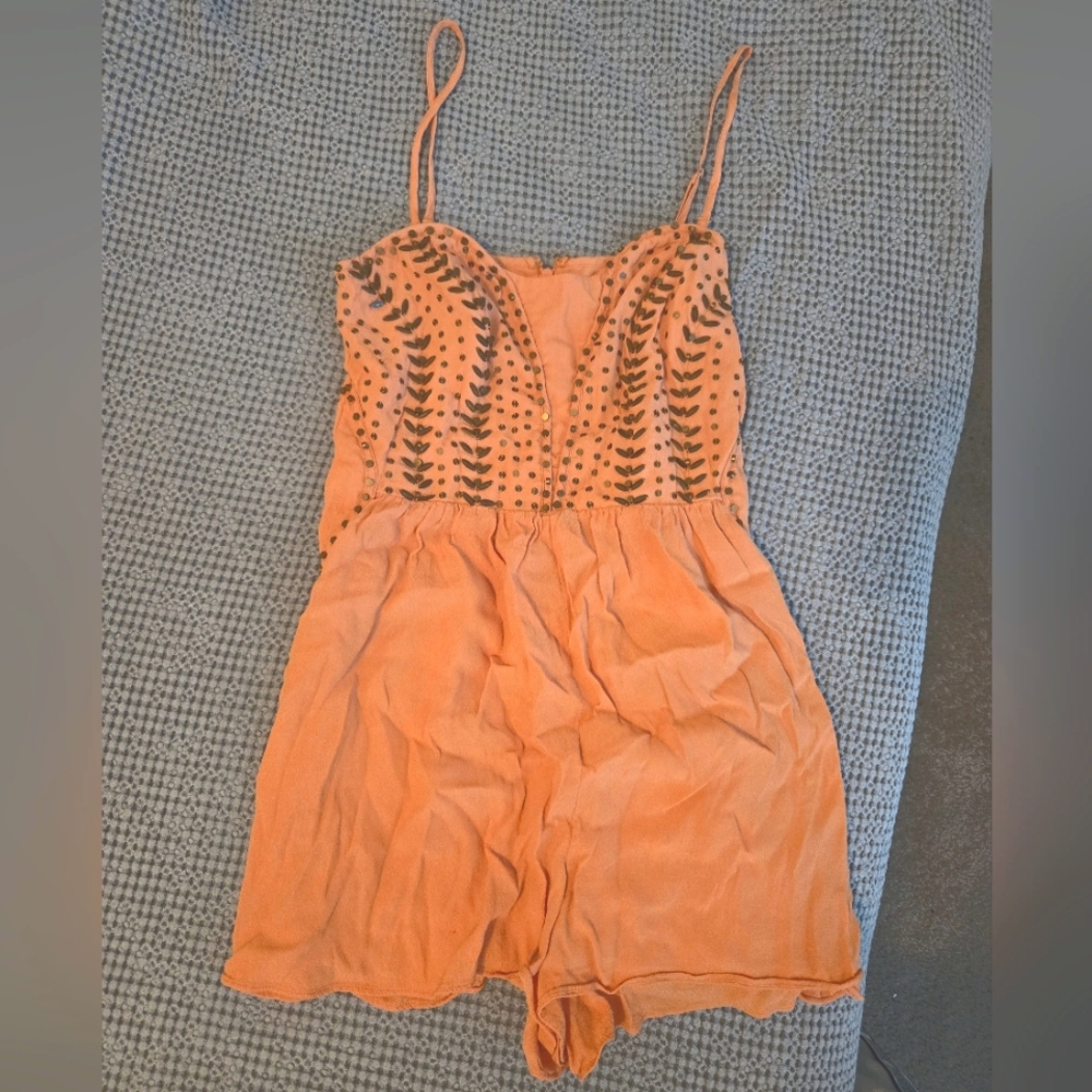 Ladakh Orange Beaded Romper Size 6